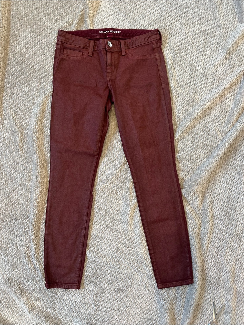 Banana Republic Size 27 Burgundy Skinny Jeans Wine Red Stretch Denim